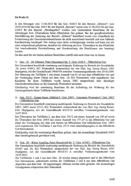 7. Protokoll GR-Sitzung (429 KB) - .PDF - Gemeinde Westendorf