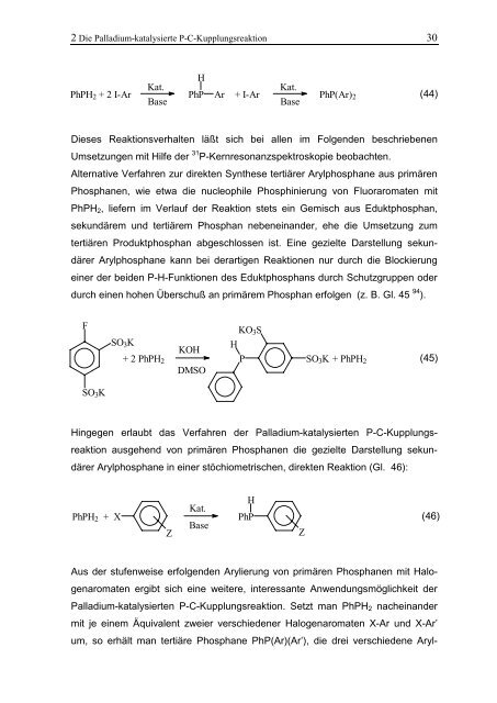 Synthese und Eigenschaften hydrophiler Arylphosphane