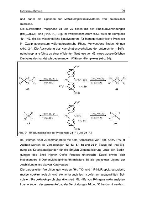 Synthese und Eigenschaften hydrophiler Arylphosphane