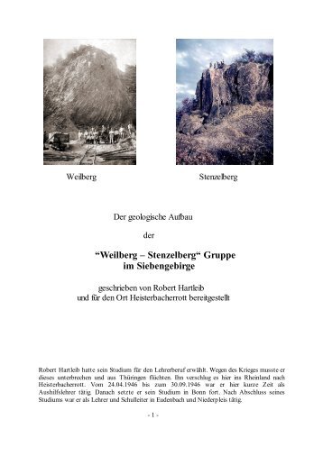 “Weilberg – Stenzelberg“ Gruppe im Siebengebirge