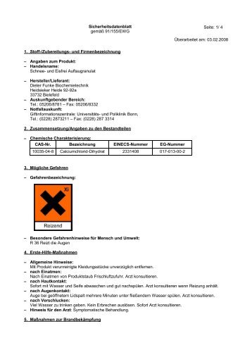 Schnee- und Eisfrei - Dieter Funke Biochemie & Chemievertrieb ...