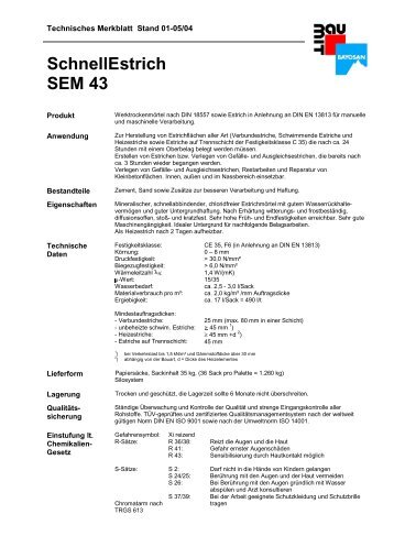 SchnellEstrich SEM 43 - Frieser München GmbH