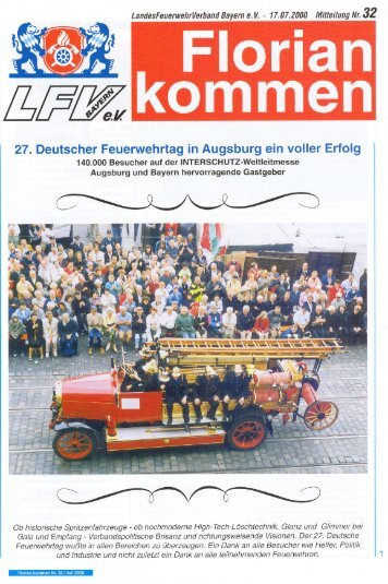 27. Deutscher Feuerwehrtag in Augsburg ein voller Erfolg