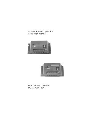 Steca Charge Controller Manual - Solarix Series - Solar & Wind