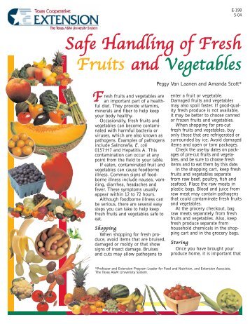 Safe Handling of Fresh Fruits and Vegetables - UW Food Safety and ...
