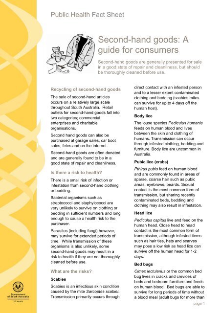 Second-hand goods: A guide for consumers - SA Health - SA.gov.au