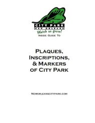 Plaques & Markers (pdf) - New Orleans City Park