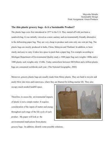 The thin plastic grocery bags - Greendesignetc.net