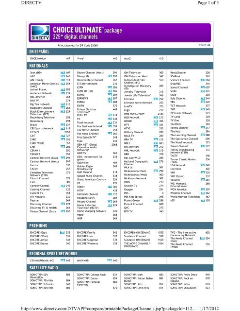 Page 1 of 3 DIRECTV 1/17/2012 http://www ... - American TV 2 Go