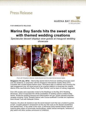 Marina Bay Sands hits the sweet spot with themed wedding creations