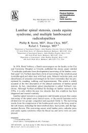 Lumbar spinal stenosis, cauda equina syndrome, and multiple ...