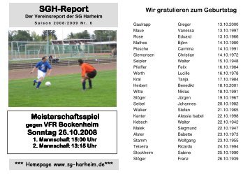 Report 6 - SG Harheim 1946