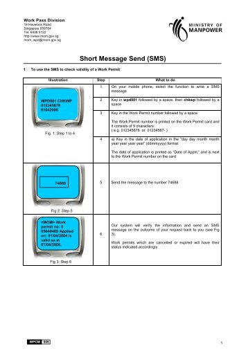 Short Message Send (SMS) - Ministry of Manpower