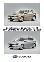 Klikk her for å laste ned spesifikasjoner og - Subaru Norge