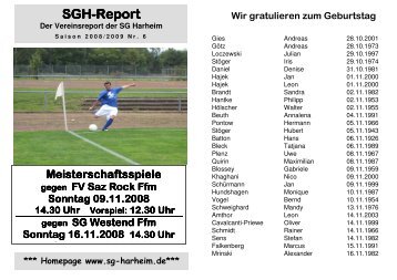 Report 7 - SG Harheim 1946