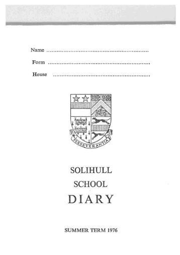 School Diary_1976_Summer Term - Old Silhillians Association