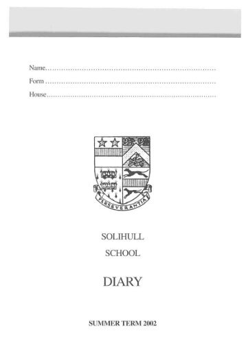 School Diary_2002_Summer Term - Old Silhillians Association
