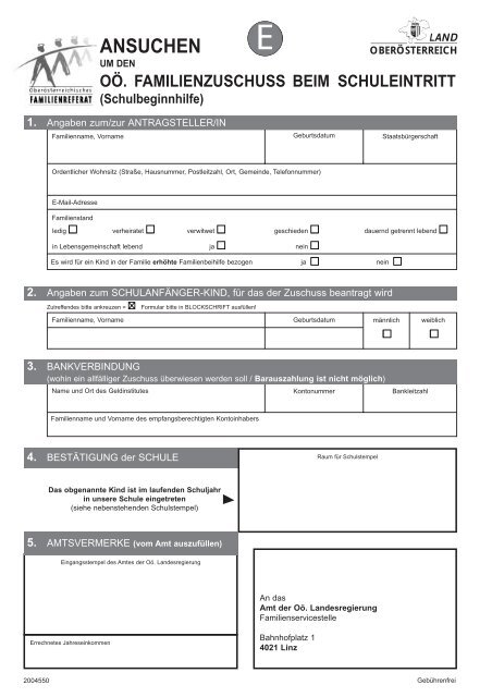 OÖ. FAMILIENZUSCHUSS BEIM ... - Land Oberösterreich