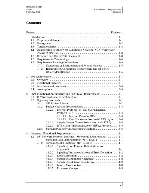 GR-3053-CORE - Telcordia Information SuperStore