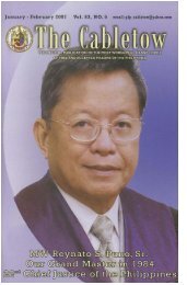 Cabletow 5th issue - GM Yu - Grand Lodge of the Philippines