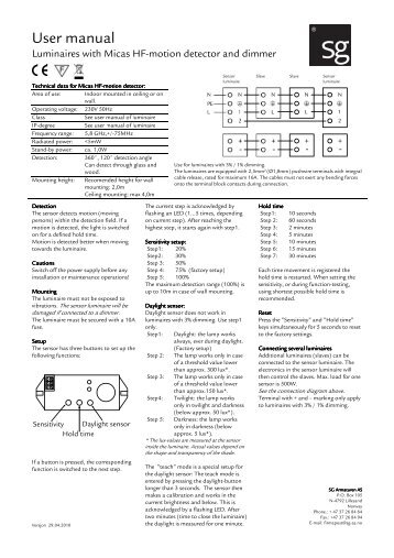 User manual - SG Armaturen