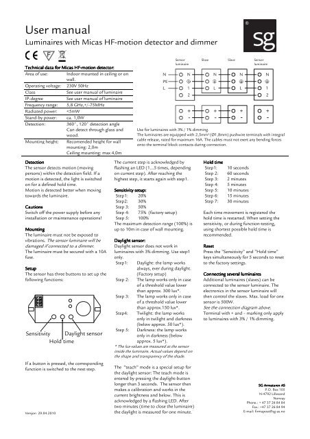 User manual - SG Armaturen