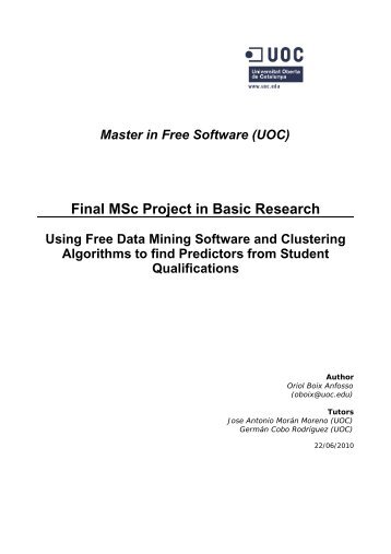 Final MSc Project in Basic Research