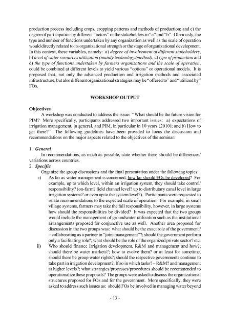 Organizational Change for Participatory Irrigation Management