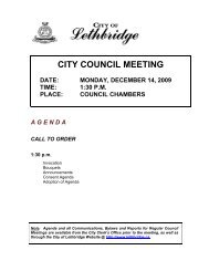 CITY COUNCIL MEETING - City of Lethbridge