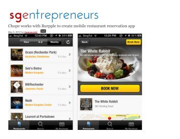 Chope works with Burpple to create mobile restaurant reservation app