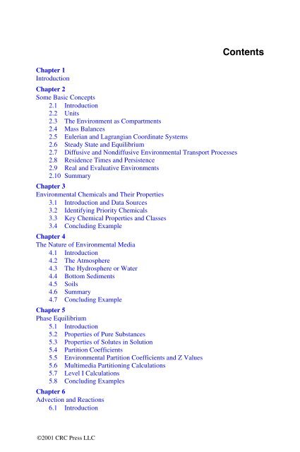 McKay, Donald. "Front matter" Multimedia Environmental Models ...