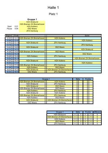 Spielplan Volleyball - Deutsche Zollsporthilfe eV