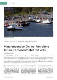 Minutengenaue Online-Fahrpläne für die Fördeschifffahrt mit VERS