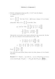 Solutions to Assignment 8 1. Find the orthogonal projection p of b ...