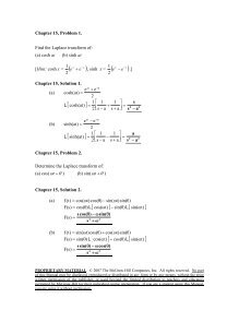 Chapter 15 Problem 1 Find The Laplace Transform Of A Cosh At B