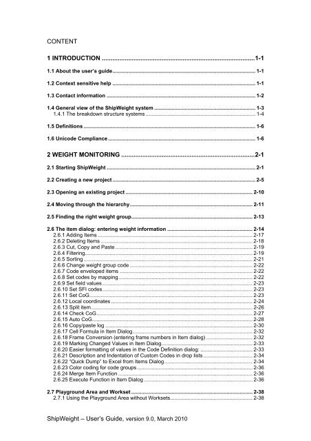 USER'S GUIDE - ShipWeight