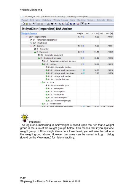 USER'S GUIDE - ShipWeight