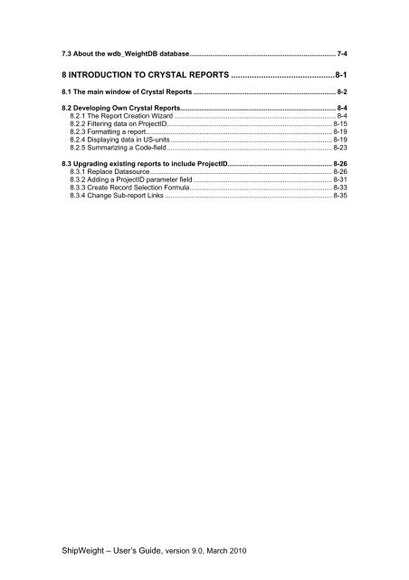 USER'S GUIDE - ShipWeight