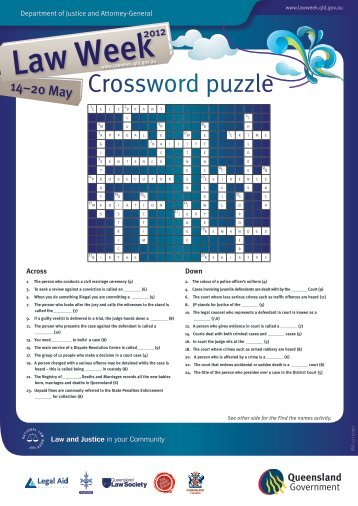 Crossword and Find a Word (answers) - Department of Justice and ...