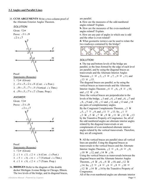 Two Column Proof Alternate Interior Angles Theorem