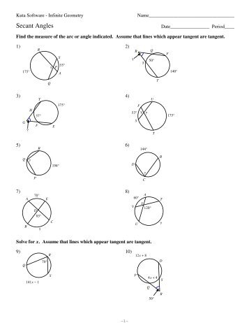 11-Secant Angles - Kuta Software