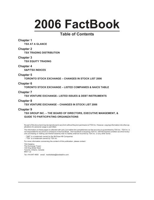 2006 TSX GROUP FactBook