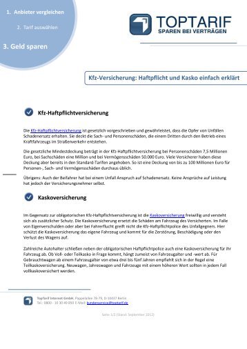Kasko & Haftpflicht - Kfz-Versicherung - TopTarif.de