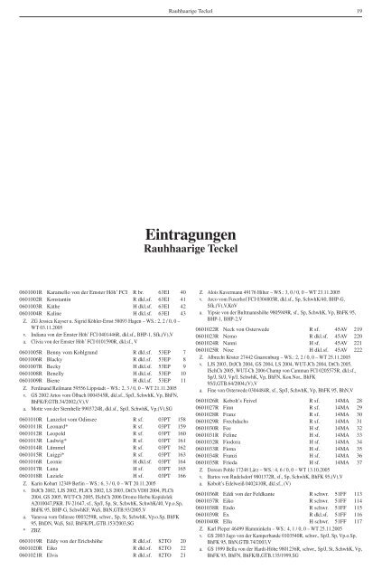 Teckel-Zuchtbuch 2006 - Landesverband Sachsen-Anhalt im DTK ...