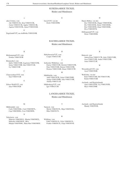 Teckel-Zuchtbuch 2006 - Landesverband Sachsen-Anhalt im DTK ...