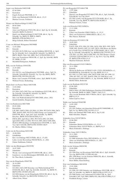 Teckel-Zuchtbuch 2006 - Landesverband Sachsen-Anhalt im DTK ...