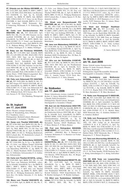 Teckel-Zuchtbuch 2006 - Landesverband Sachsen-Anhalt im DTK ...