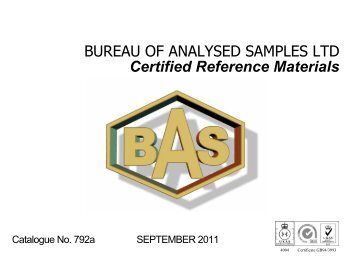 BAS Certified Reference Materials - Bureau of Analysed Samples Ltd