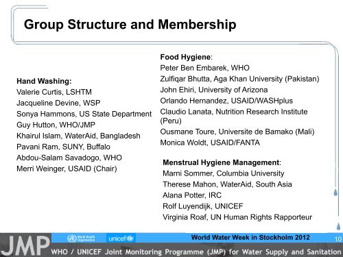 overview and results of the working groups - UNICEF Joint ...