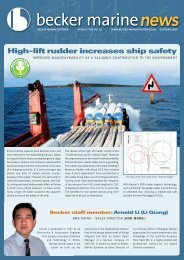 High-lift rudder increases ship safety - Becker Marine Systems